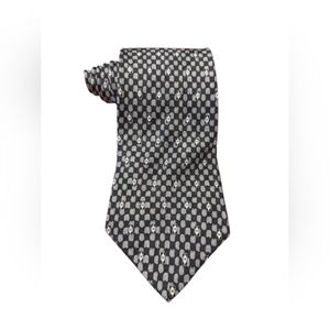 London Fog Silk Tie EUC 2 Tone Grey White and Black